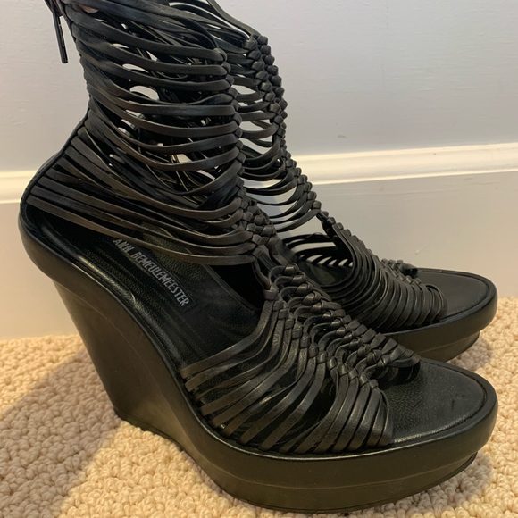 Ann Demeulemeester Shoes - Ann Demeulemeester size 37 strapy wedges